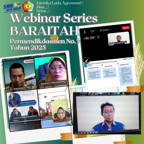 Seluruh Guru SMK Negeri 1 Pangkalan Lada Ikuti Webinar Series BARAITAH Bahas Permendikdasmen Nomor 7 Tahun 2025