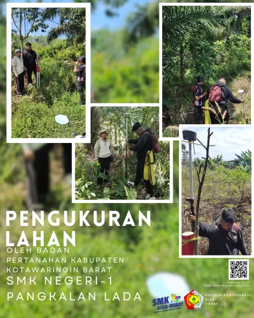 Pengukuran Lahan Sekolah oleh Tim Sarana dan Prasarana SMK Negeri 1 Pangkalan Lada