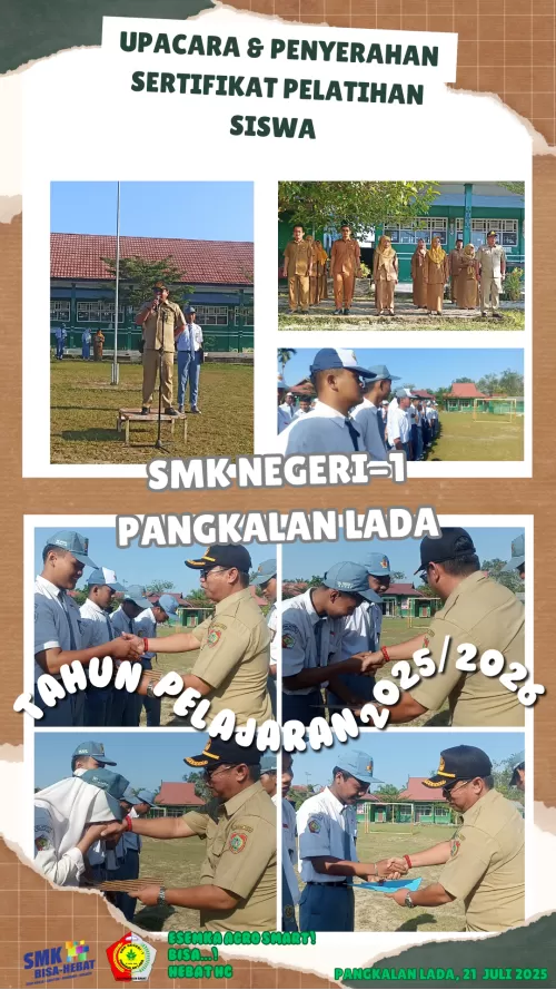 Upacara Tahun Ajaran 2025/2026 dan Penyerahan Sertifikat Pelatihan Kepada Siswa