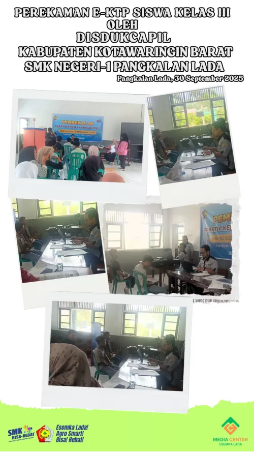 Perekaman E-KTP untuk Siswa Kelas XII SMK Negeri 1 Pangkalan Lada