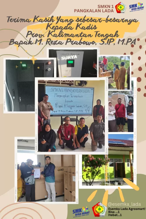 SMK Negeri 1 Pangkalan Lada Sampaikan Ucapan Terima Kasih atas Bantuan Panel Surya dan TV Interaktif dari Dinas Pendidikan Provinsi Kalimantan Tengah